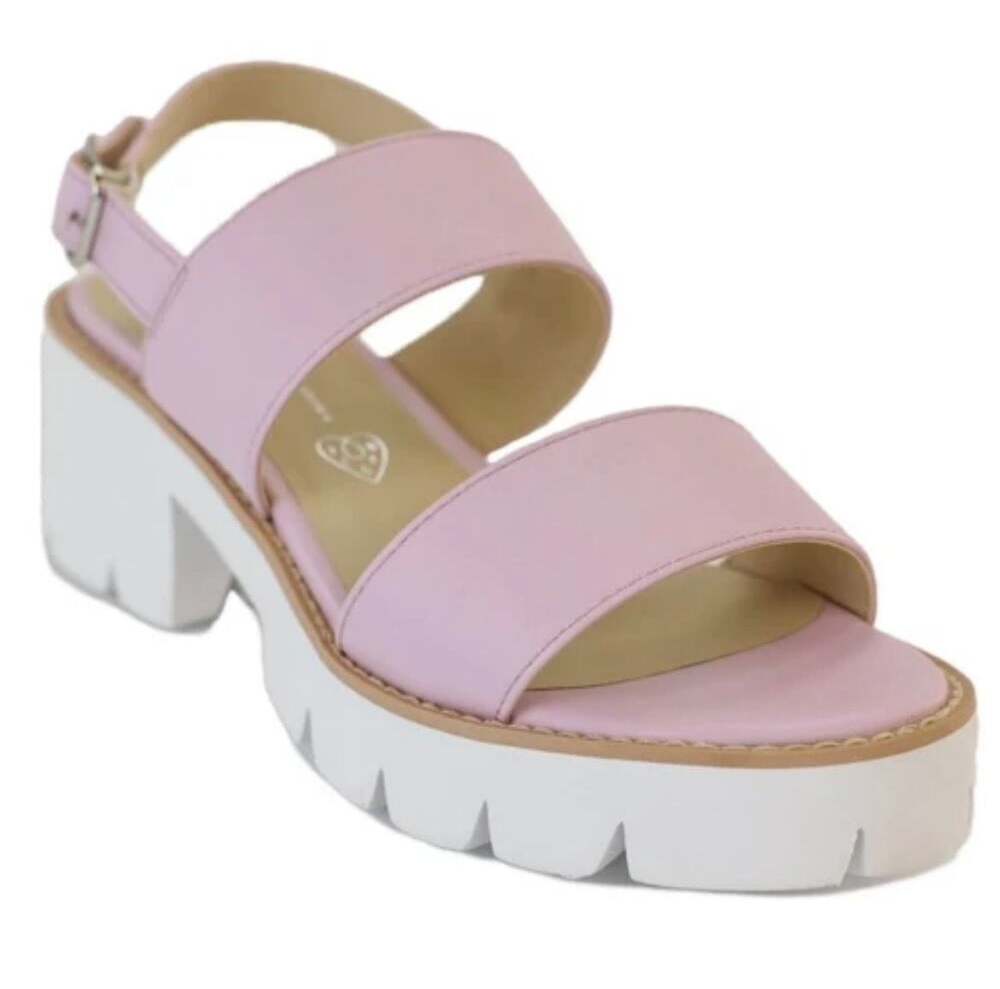 BC Footwear Seychelles Left Unsaid Pink Lug Sole Platform Heeled Sandals Size 11